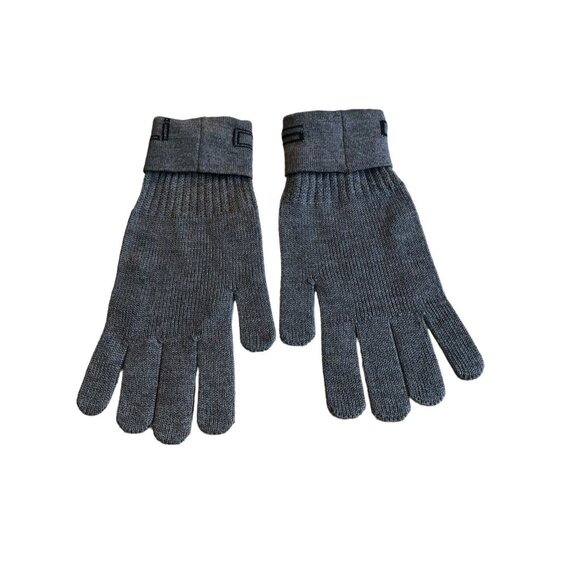 Cavalli Class Gloves Wool Grey Logo Print Knitted One Size New Tag Unisex Winter - Picture 7 of 10